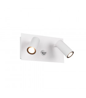 Tunga Modern 2 Light Outdoor Spotlight White Matt 3000K IP54 with PIR-1