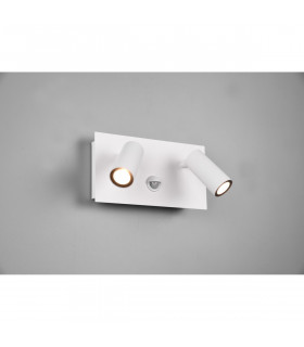 Tunga Modern 2 Light Outdoor Spotlight White Matt 3000K IP54 with PIR-2