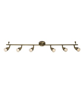 Adjustable 6 Light Spotlight Antique Brass, GU10 - 1