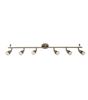 Adjustable 6 Light Spotlight Satin Nickel, GU10 - 1