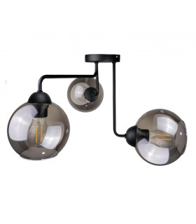 Cosmo Multi Arm Semi Flush Ceiling Light Black, 50cm, 3x E27