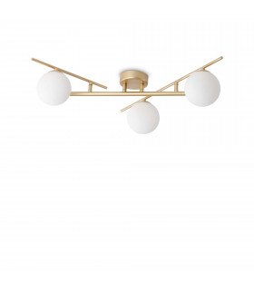 Atlas 3 Light Globe Ceiling Light Brass