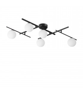 Atlas 5 Light Globe Ceiling Light Black