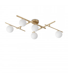 Atlas 5 Light Globe Ceiling Light Brass-1