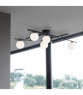 Atlas 5 Light Globe Ceiling Light Brass-2