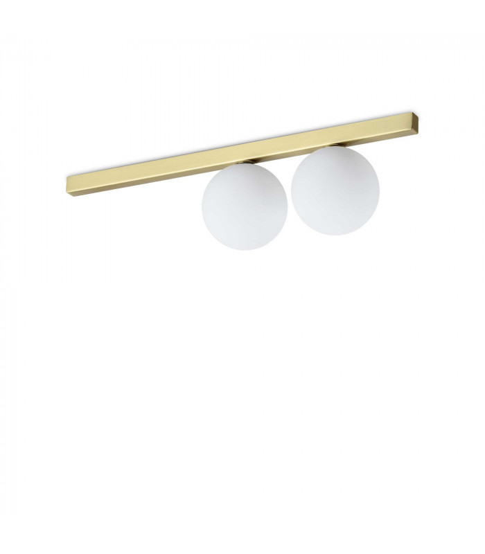 Binomio 2 Light Globe Ceiling Light Brass