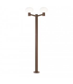 Clio 2 Light Outdoor Lamp Posts Coffee Brown IP44 (Shade Sold Separately)