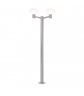Clio 2 Light Outdoor Lamp Posts Grey IP44 (Shade Sold Separately)