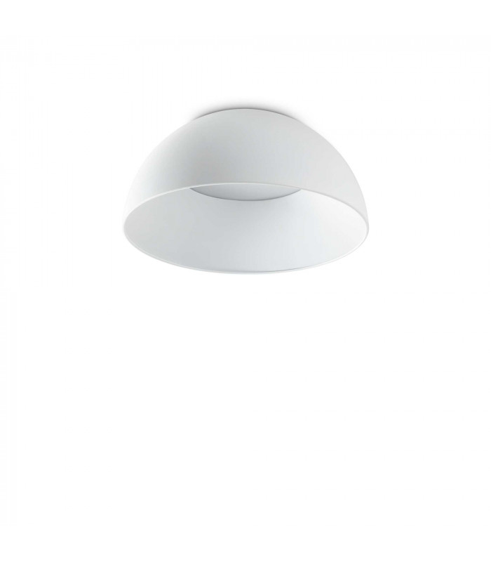Corolla Integrated LED Bowl Semi Flush Ceiling Light White 2800Lm 3000K