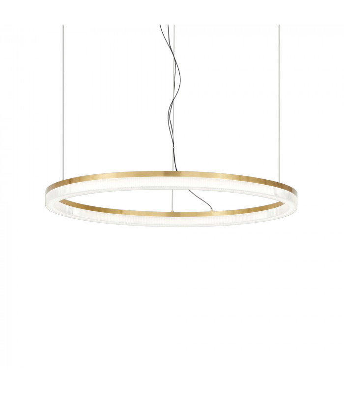 Crown Integrated LED Pendant Ceiling Light Brass 4300Lm 3000K