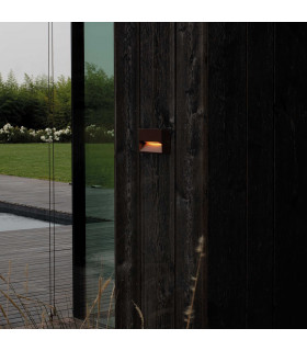 Dedra Integrated LED Outdoor Rectangle Flush Wall Lamp Coffee 160Lm 3000K IP65-2