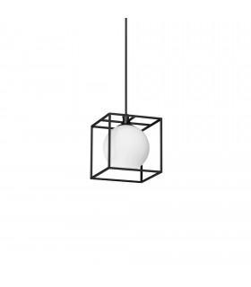 Lingotto Wire Frame Pendant Ceiling Light Matte Black Brass