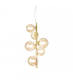 Perlage 6 Light Globe Pendant Ceiling Light Brass
