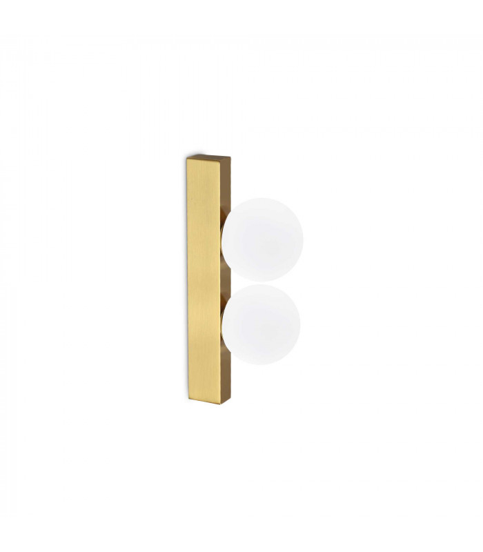Ping Pong 2 Light Wall Lamp Brass 500Lm 3000K