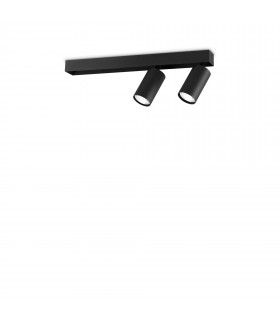 Profilo 2 Light Twin Ceiling Spotlight Black