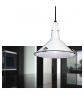1 Light Dome Ceiling Pendant White IP44, E27 - 2