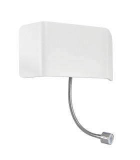 1 Light Indoor Wall Light Chrome, Matt White Paint - 1