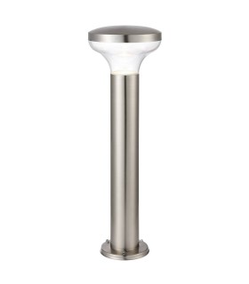 Outdoor Bollard Light Clear Polycarbonate, Marine Grade Brushed Stainless Steel IP44, GU10 - 1