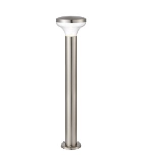 Outdoor Bollard Light Clear Polycarbonate, Marine Grade Brushed Stainless Steel IP44, GU10 - 1
