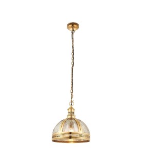 Dome Ceiling Pendant Light Solid Brass, Mercury Glass, E27 - 1