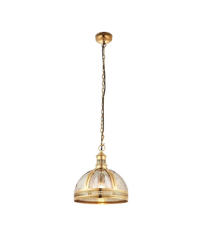 Dome Ceiling Pendant Light Solid Brass, Mercury Glass, E27 - 1