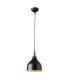 1 Light Dome Ceiling Pendant Solid Brass, Matt Black, E27 - 1