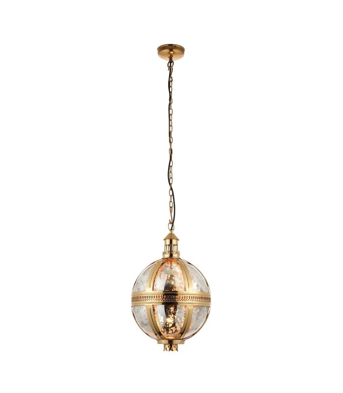 Spherical Ceiling Pendant Light Solid Brass, Mercury Glass, E27 - 1