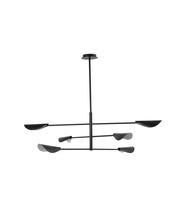 Liggera 6 Light Multi Arm Pendant Ceiling Light Matt Black-1