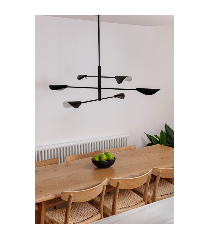Liggera 6 Light Multi Arm Pendant Ceiling Light Matt Black-2