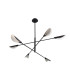 Liggera 6 Light Multi Arm Pendant Ceiling Light Matt Black-4