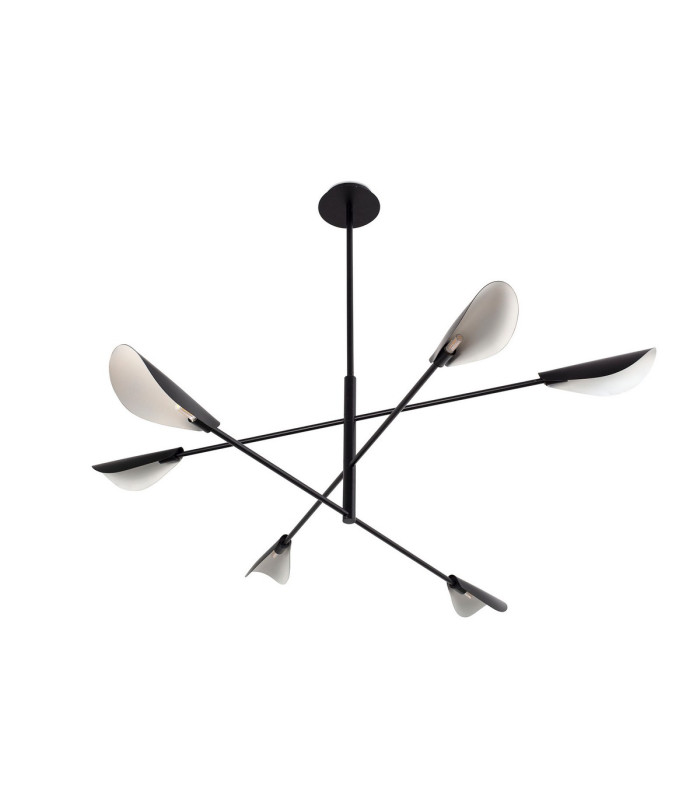Liggera 6 Light Multi Arm Pendant Ceiling Light Matt Black-4