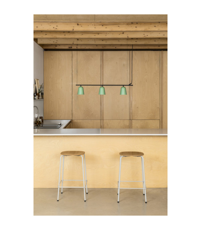 Studio 3 Light Bar Pendant Ceiling Light Matt Green-3