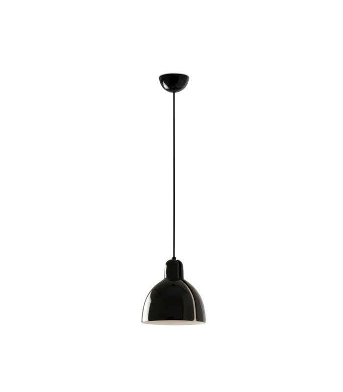 Venice 20cm Dome Pendant Ceiling Light Shiny Black
