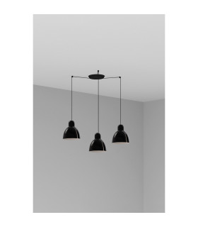 Venice 3 Light Cluster Pendant Ceiling Light Shiny Black