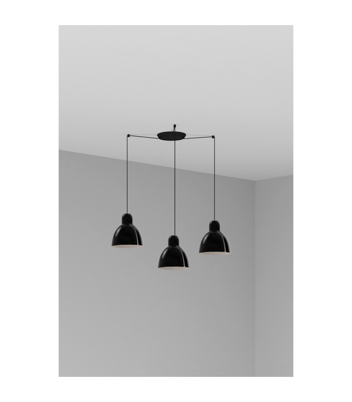 Venice 3 Light Cluster Pendant Ceiling Light Shiny Black