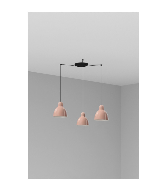 Venice 3 Light Cluster Pendant Ceiling Light Pink