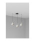 Venice 3 Light Cluster Pendant Ceiling Light Black & White Gloss