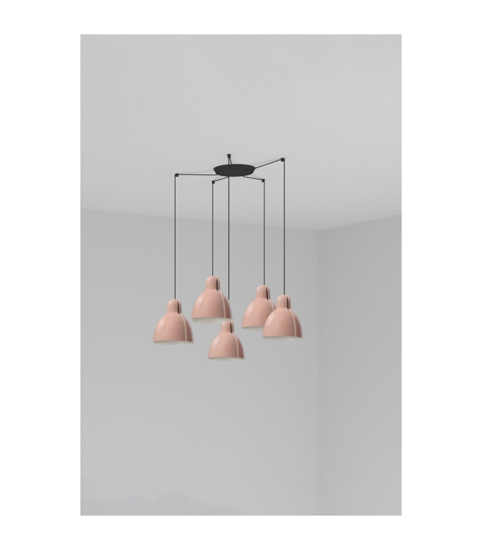 Venice 5 Light Cluster Pendant Ceiling Light Pink