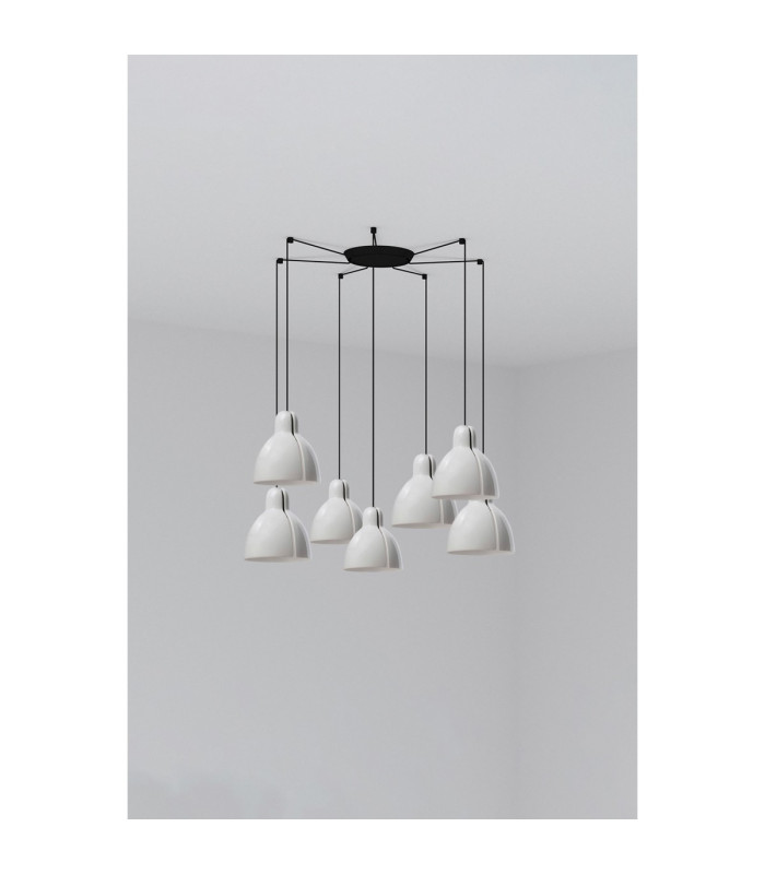 Venice 7 Light Cluster Pendant Ceiling Light White
