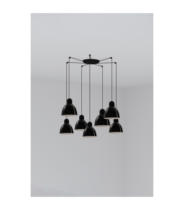 Venice 7 Light Cluster Pendant Ceiling Light Shiny Black