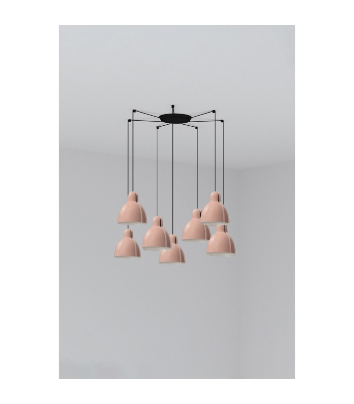 Venice 7 Light Cluster Pendant Ceiling Light Pink
