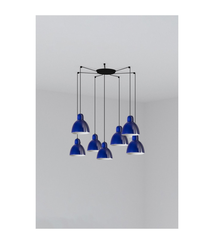 Venice 7 Light Cluster Pendant Ceiling Light Blue