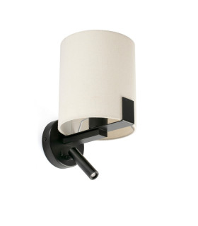 Nila Reading Light Matt Black With Off White Shade-1