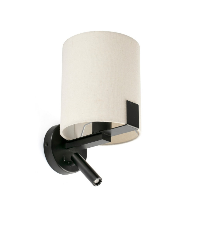 Nila Reading Light Matt Black With Off White Shade-1
