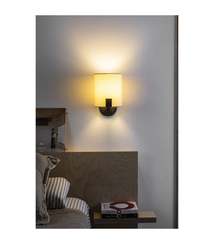 Nila Reading Light Matt Black With Off White Shade-2