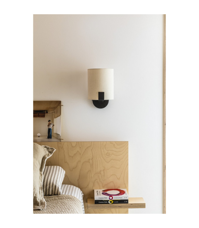Nila Reading Light Matt Black With Off White Shade-3