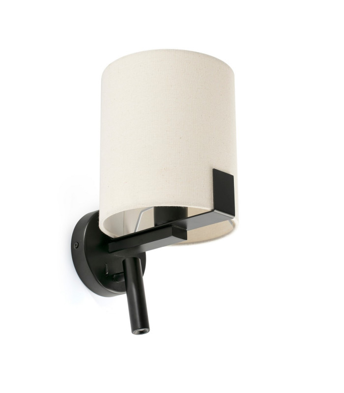 Nila Reading Light Matt Black With Off White Shade-4