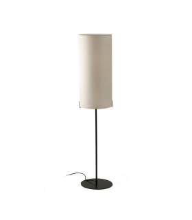 Nila Table Lamp With Round Shade Matt Black With Off White Tall Shade-1