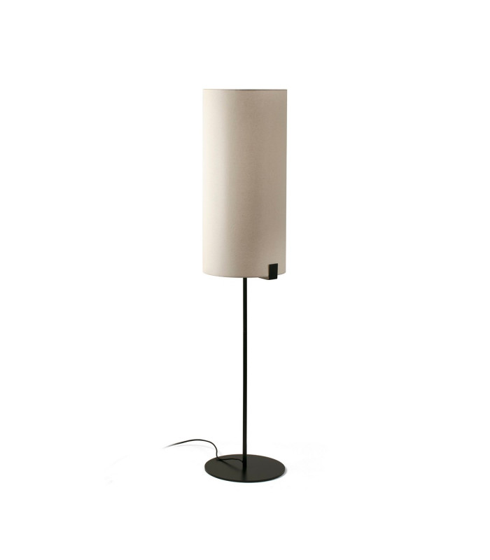 Nila Table Lamp With Round Shade Matt Black With Off White Tall Shade-4