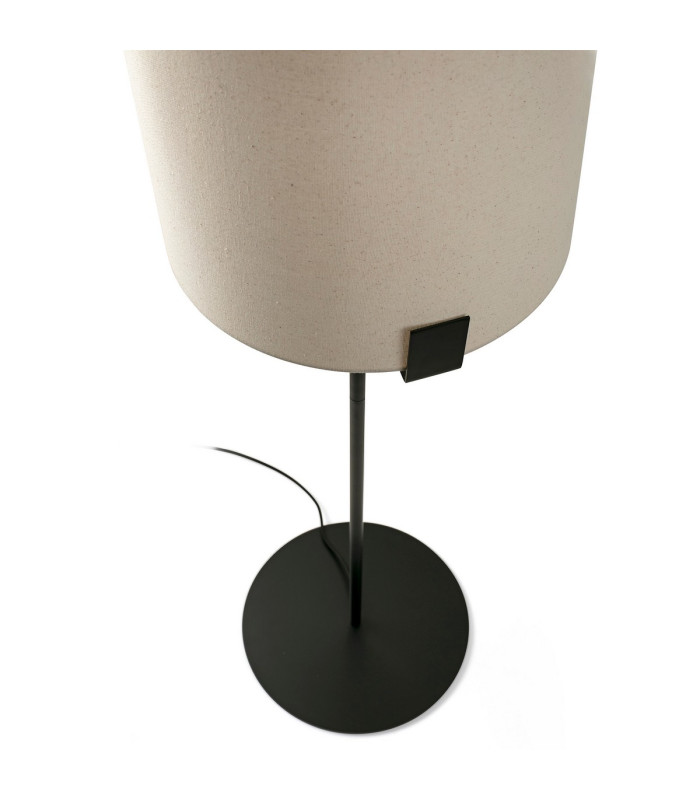 Nila Table Lamp With Round Shade Matt Black With Off White Tall Shade-5